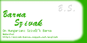 barna szivak business card